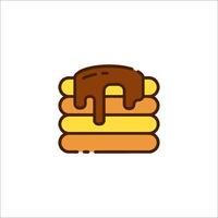 Pancakes with chocolate and syrup icon vector