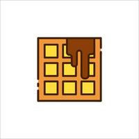 Waffle icon with chocolate and syrup illustration vector