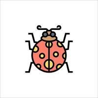 A ladybug icon with a black and white background vector