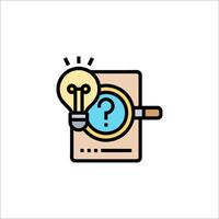 A light bulb and a book with a question mark vector