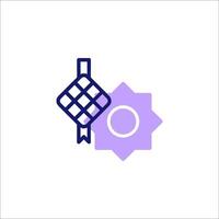 A purple and white icon of a knot vector