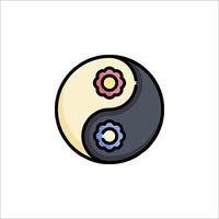 Yin yang symbol with gears and gears in the middle vector