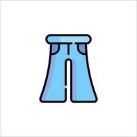 A blue pair of pants icon on a white background vector
