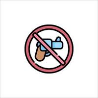 No gun sign icon isolated on white background vector