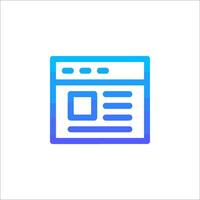 A blue and white icon of a website vector