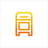 A kitchen appliance icon with a yellow and orange color scheme vector