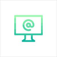 A computer monitor with an e - mail icon on it vector