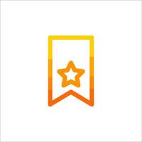 A star on a ribbon icon vector