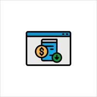 A web page with a dollar sign and a coin icon vector
