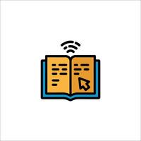 An open book with a wifi icon vector