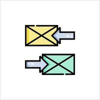 Two mailboxes with arrows pointing to each other vector