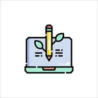 A pencil and a notebook icon on a white background vector