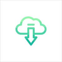 Cloud icon with arrow pointing down vector
