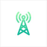 A green and white logo for a radio tower vector