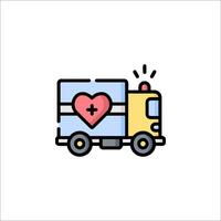 An ambulance truck with a heart on it vector
