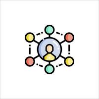 A person with a circle of people around him vector
