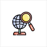 Magnifying globe icon illustration vector