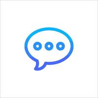 A blue speech bubble with three dots on it vector
