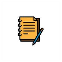 A notebook and pen icon on a white background vector