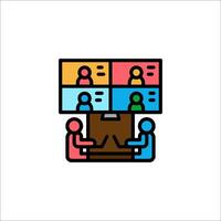 People in a meeting room icon vector