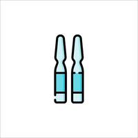 Two blue vials with a needle in each vector
