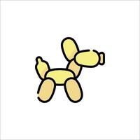 A yellow balloon dog with a yellow nose vector