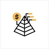 A pyramid with a dollar sign on top vector