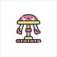 A cute little carousel with a smiley face on it vector