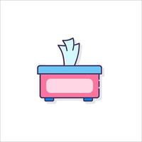 A pink box with tissue paper inside vector