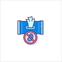 A blue and pink sign with a tissue and a sign that says no vector