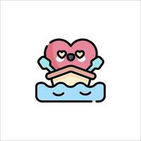 A cartoon heart floating in the water vector