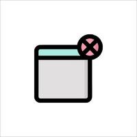 A web page with a red cross on it vector