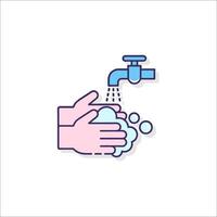 Wash hands icon with soap and water vector