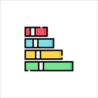A stack of books icon in a flat style vector
