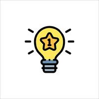 A light bulb with a star inside it vector