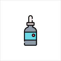 A bottle of medicine with a red cap on it vector