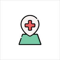 A medical icon with a red cross on it vector