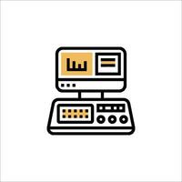A computer monitor with a bar graph on it vector