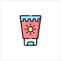 A tube of sunscreen with a sun on it vector