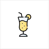 A drink with a slice of lemon in it vector