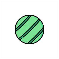 A green ball with a stripe pattern on it vector