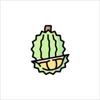 A green fruit with a yellow center on a white background vector