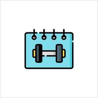 Calendar icon with weights on top of it vector