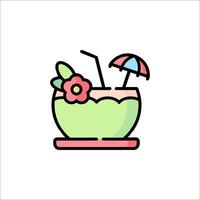 A drink with an umbrella and flowers in it vector
