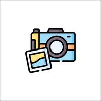 A camera and a photo frame icon vector