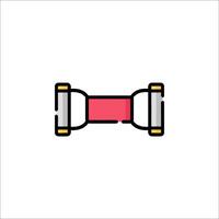 A red ribbon icon on a white background vector