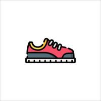 A shoe icon with a red and yellow sole vector