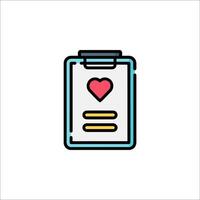 A clipboard with a heart icon vector