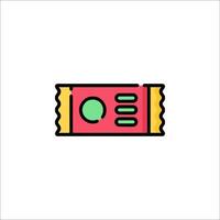 A candy bar icon in a line style vector
