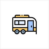 An icon of a camper trailer on a white background vector